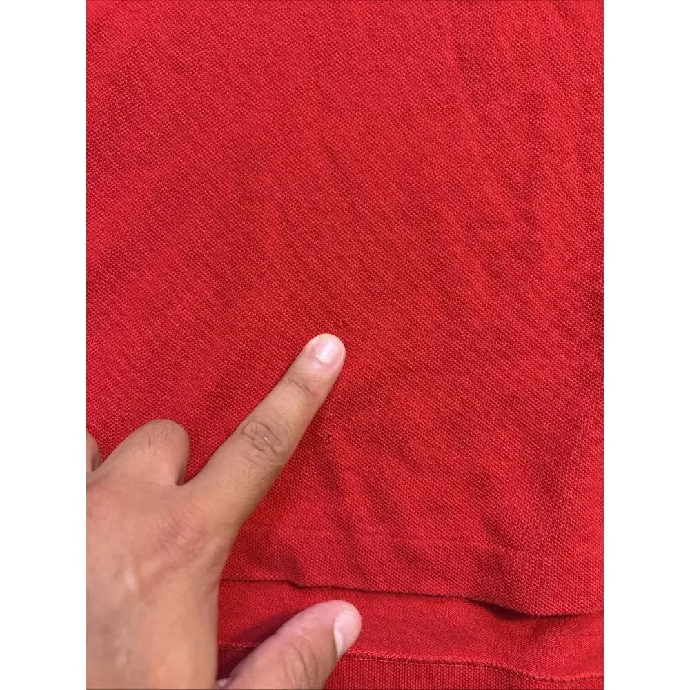 VTG Polo Ralph Lauren Polo Shirt Mens Large Tall Red Polo Match 3 Patch Stampede
